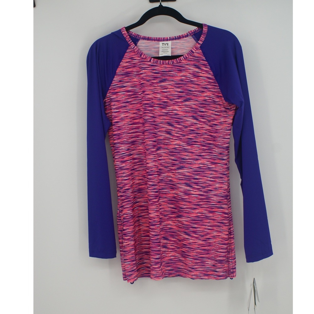TYR Sonoma Long Sleeve Swim Shirt XL Pink Purple Space Dye Durafast Lite SWLSN7A
